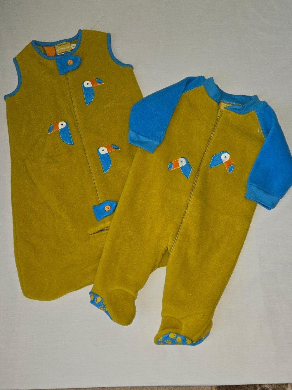 Eleanor Baby 0-9M Toucan Fleece Sleeper Sleep Sack Set